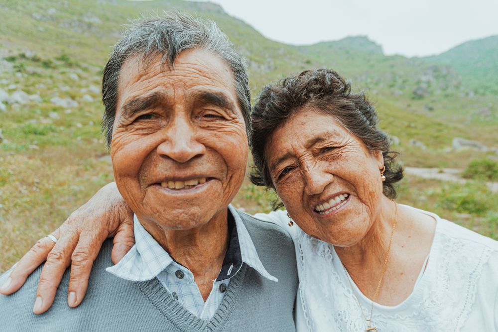 A smiling senior couple
